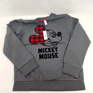 3 for $30! Joe Fresh Disney Kids Plaid  Mickey Mouse Sweatshirt Gray NWT